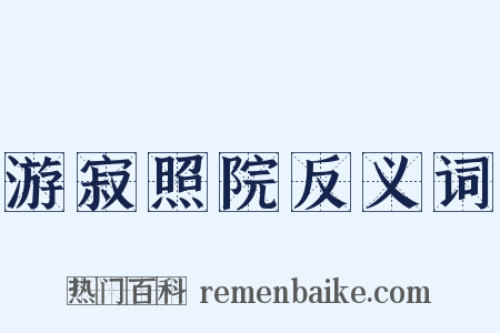 游寂照院反义词是什么意思的图片